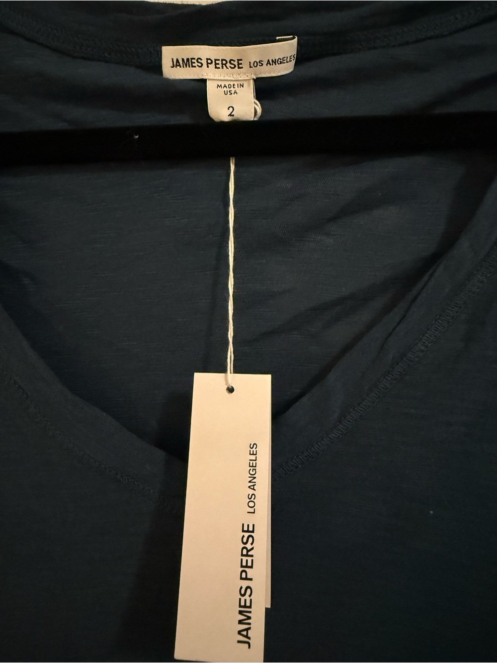 James Perse Blue V-Neck Short Sleeve Tee - Picture 4 of 4